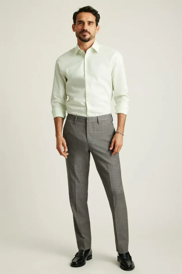 Men Jetsetter Italian Wool Dress Pant Grey Sharkskin Bonobos Dress Pants