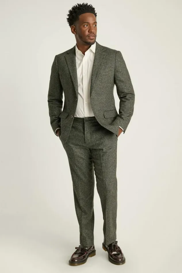 Men Jetsetter Italian Wool Dress Pant Olive Donegal Bonobos Dress Pants