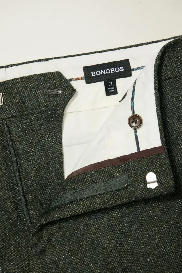 Men Jetsetter Italian Wool Dress Pant Olive Donegal Bonobos Dress Pants