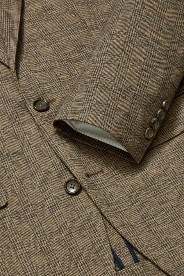 Men Jetsetter Knit Blazer Brown Glen Plaid Bonobos Blazers and Sport Coats