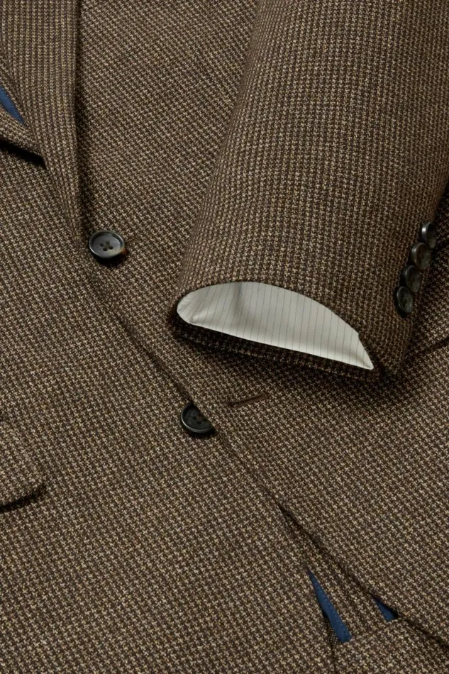 Men Jetsetter Knit Blazer Chocolate Brown Houndstooth Bonobos Blazers and Sport Coats