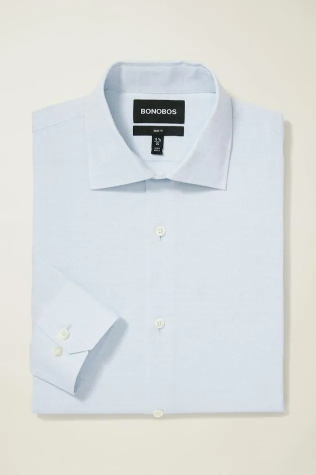 Men Jetsetter Stretch Dress Shirt Blue Fille Coupe Bonobos Business Casual Shirts