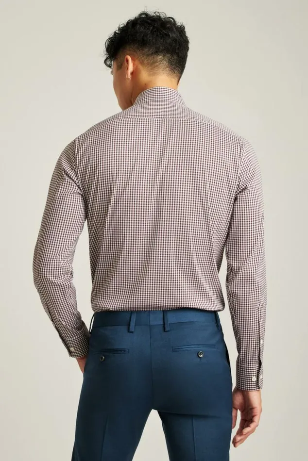 Men Jetsetter Stretch Dress Shirt Burgundy Check Bonobos Business Casual Shirts