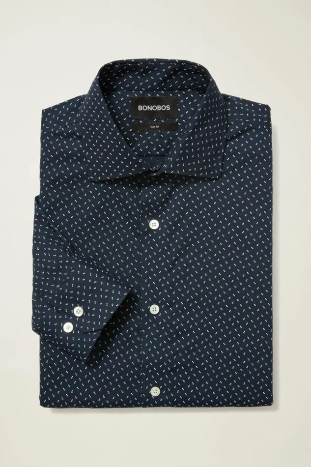 Men Jetsetter Stretch Dress Shirt Spun Sugar Floral Bonobos Business Casual Shirts