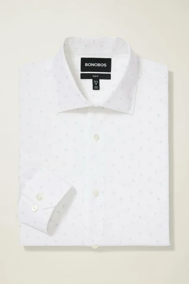 Men Jetsetter Stretch Dress Shirt White Flamingo Phil Bonobos Business Casual Shirts