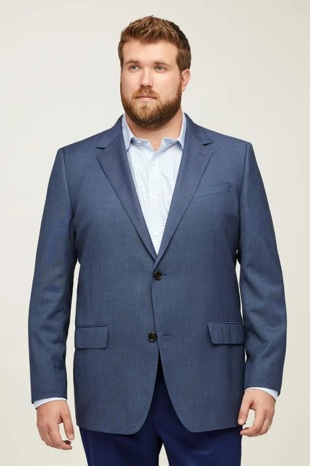 Men Jetsetter Stretch Italian Wool Blazer Washed Blue Bonobos Blazers and Sport Coats