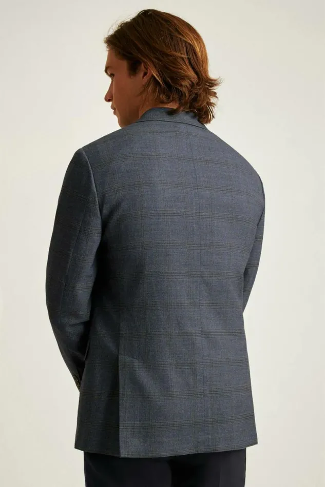 Men Jetsetter Unconstructed Blazer Grey Brown Check Bonobos Blazers and Sport Coats