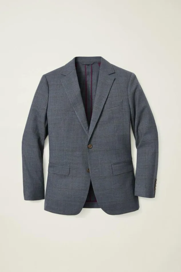 Men Jetsetter Unconstructed Blazer Grey Brown Check Bonobos Blazers and Sport Coats