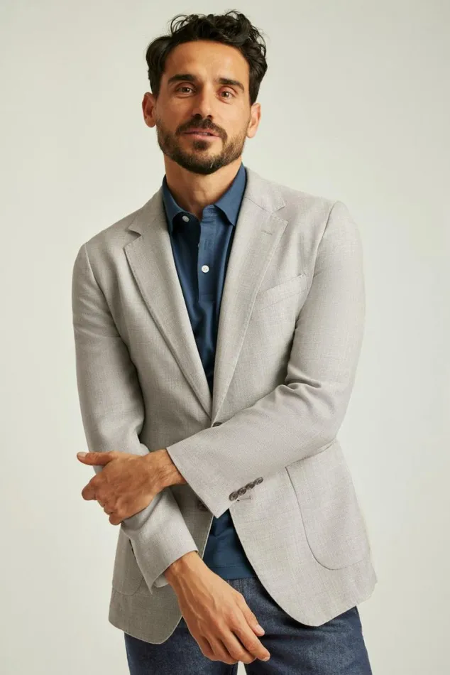 Men Jetsetter Unconstructed Italian Wool Blazer Light Grey Bonobos Blazers and Sport Coats