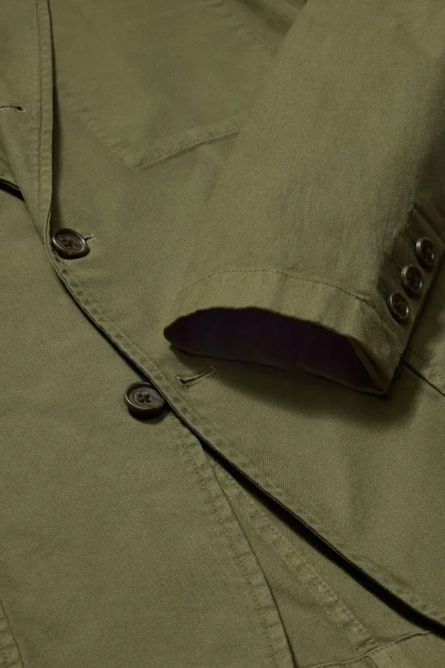 Men Jetsetter Washed Cotton Blazer Olive Bonobos Blazers and Sport Coats