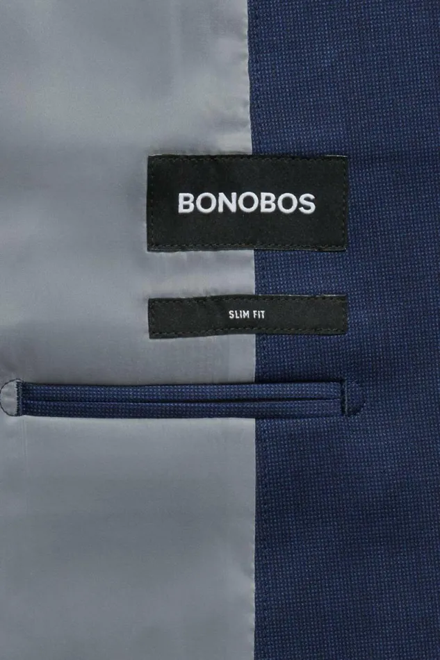 Men Jetsetter Wool Blazer Navy Texture Bonobos Blazers and Sport Coats