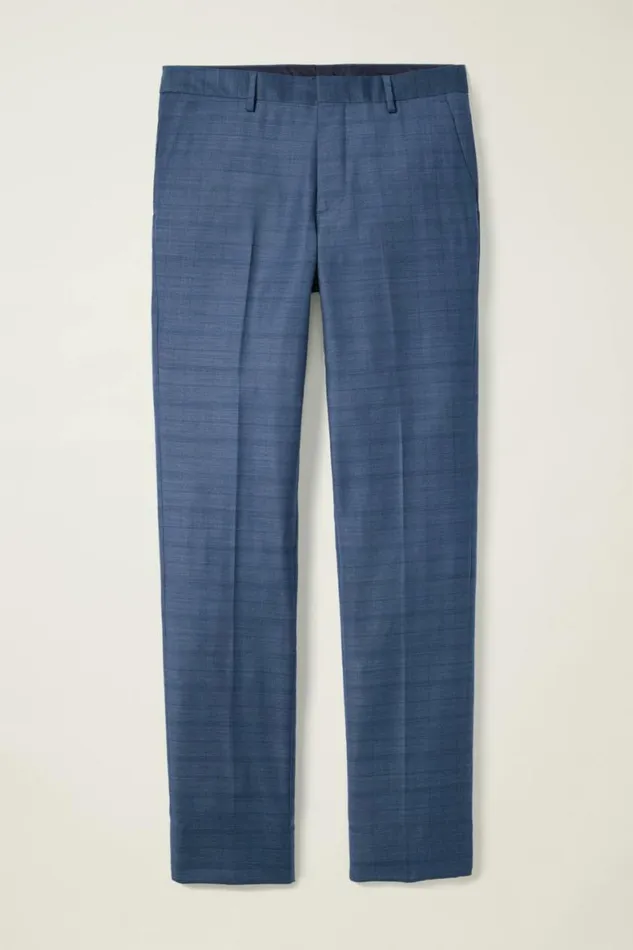 Men Jetsetter Wool Dress Pant Mid Blue Glen Plaid Bonobos Dress Pants