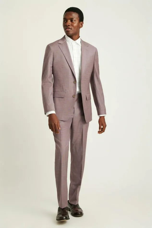 Men Jetsetter Wool Suit Mauve Sharkskin Bonobos Suits