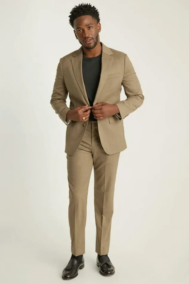 Men Jetsetter Wool Suit Tan Bonobos Suits