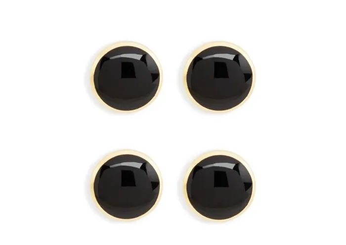 Men Jewelry Tom Ford Onyx Round Studs Goldonyx