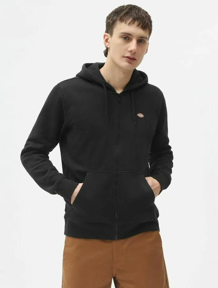 Men Jumpers and Sweatshirts Dickies Oakport Zip Hoodie Black
