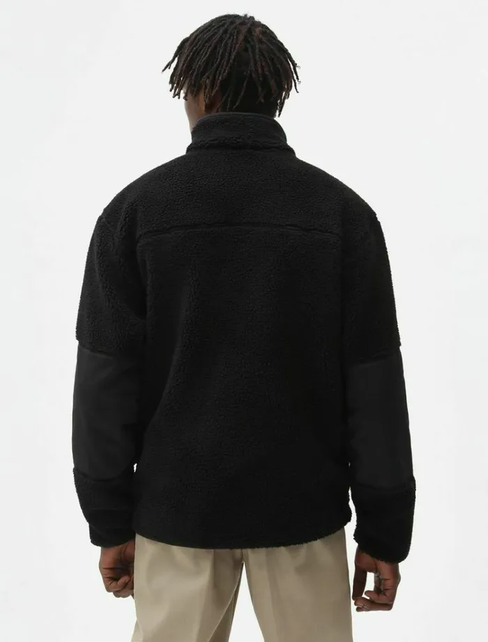Men Jumpers and Sweatshirts Dickies Red Chute Sherpa Fleece Black