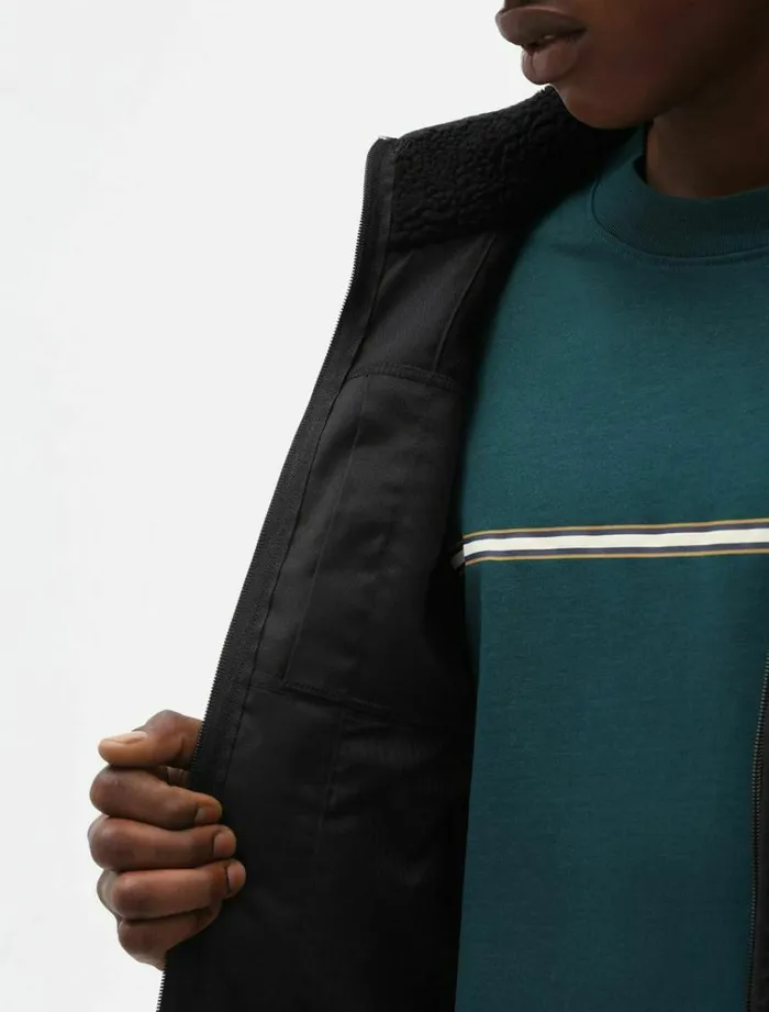 Men Jumpers and Sweatshirts Dickies Red Chute Sherpa Fleece Black
