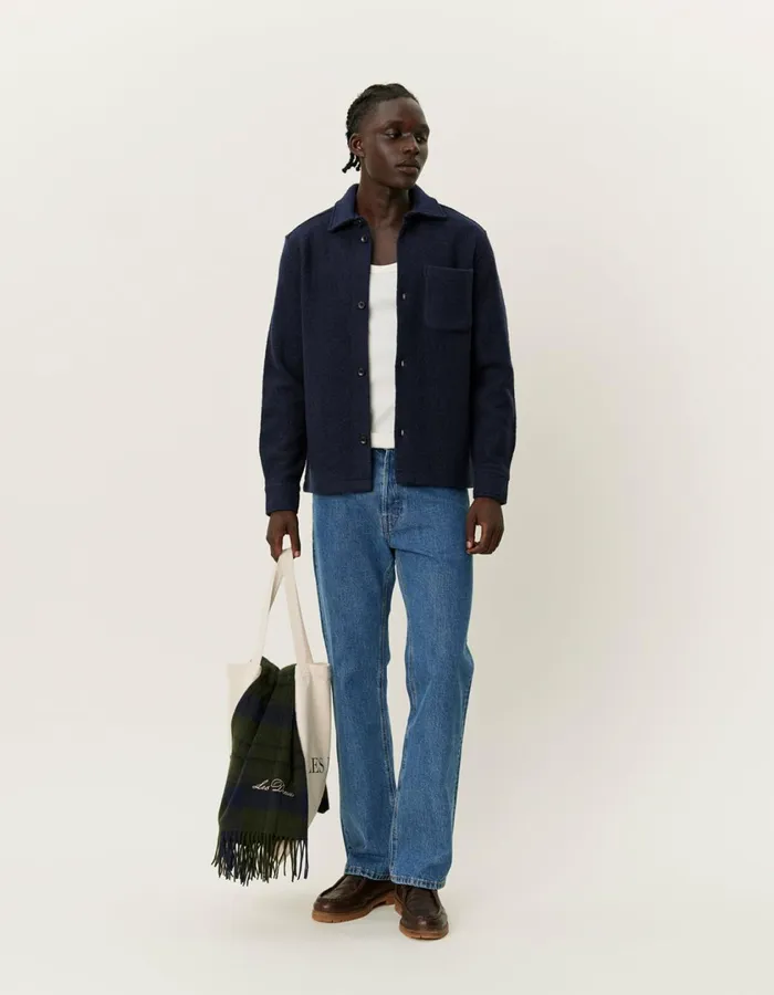 Men Kaleb Overshirt 8211 Dark Navy Les Deux ShirtsOvershirts