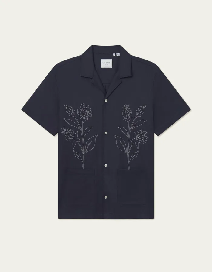 Men Kingsley AOE SS Shirt 8211 Dark Navy Les Deux ShirtsOvershirts