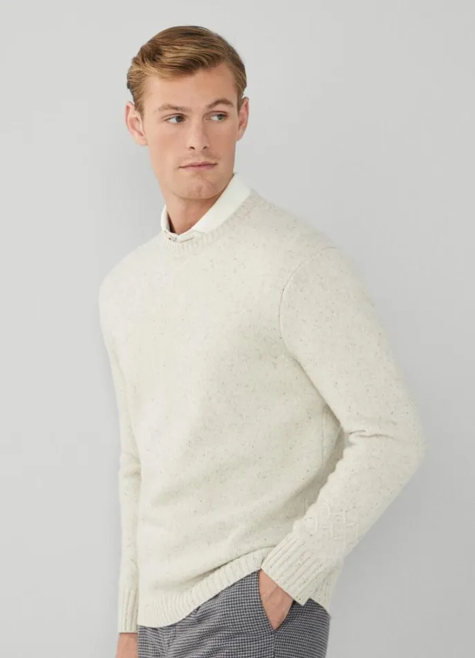 Men Knitwear Hackett London Donegal Jumper Canvas White