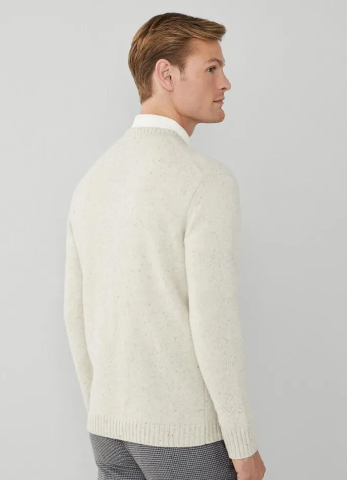 Men Knitwear Hackett London Donegal Jumper Canvas White