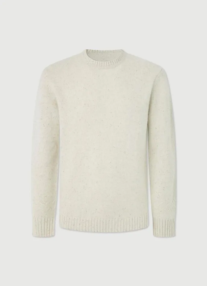 Men Knitwear Hackett London Donegal Jumper Canvas White