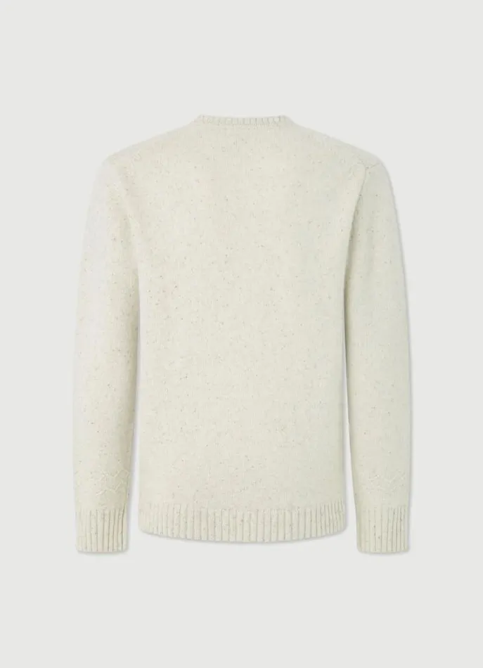 Men Knitwear Hackett London Donegal Jumper Canvas White