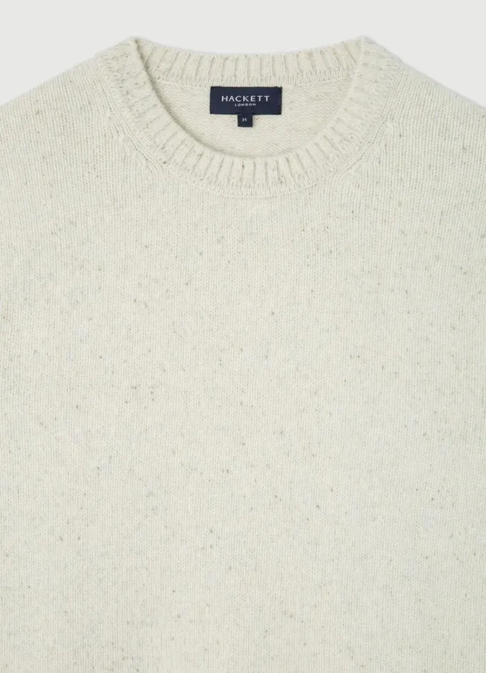 Men Knitwear Hackett London Donegal Jumper Canvas White