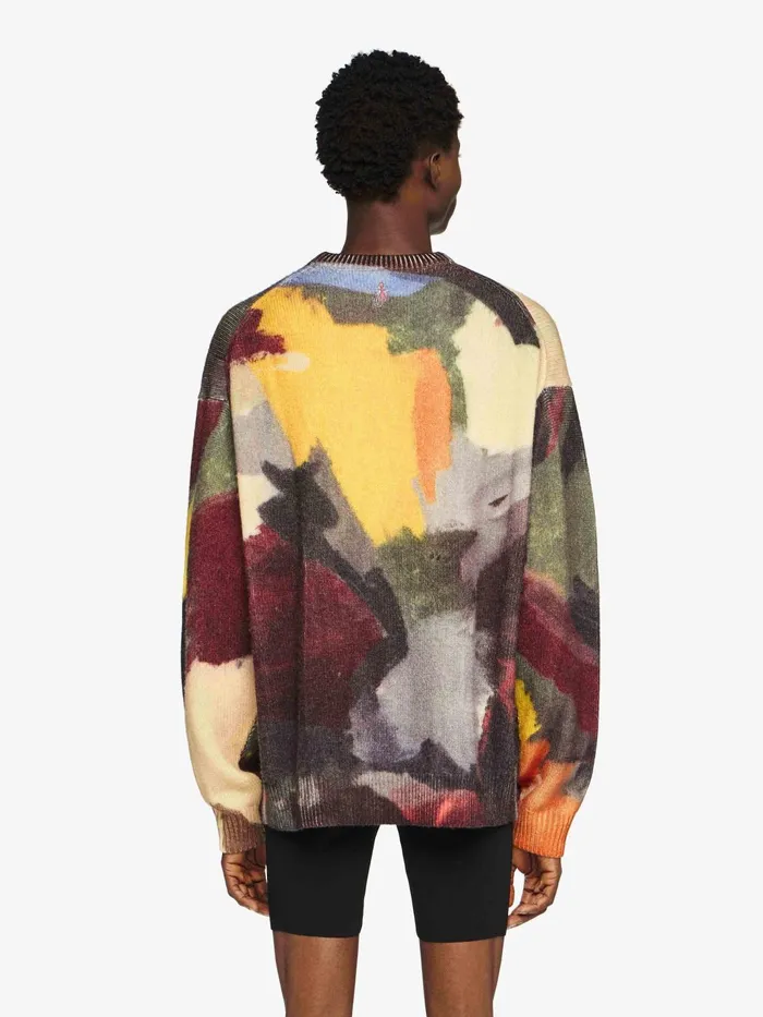 Men Knitwear JW Anderson 039ABSTRACT039 PRINTED SWEATER Olive Men Knitwear JW Anderson 039ABSTRACT039 PRINTED SWEATER Olive