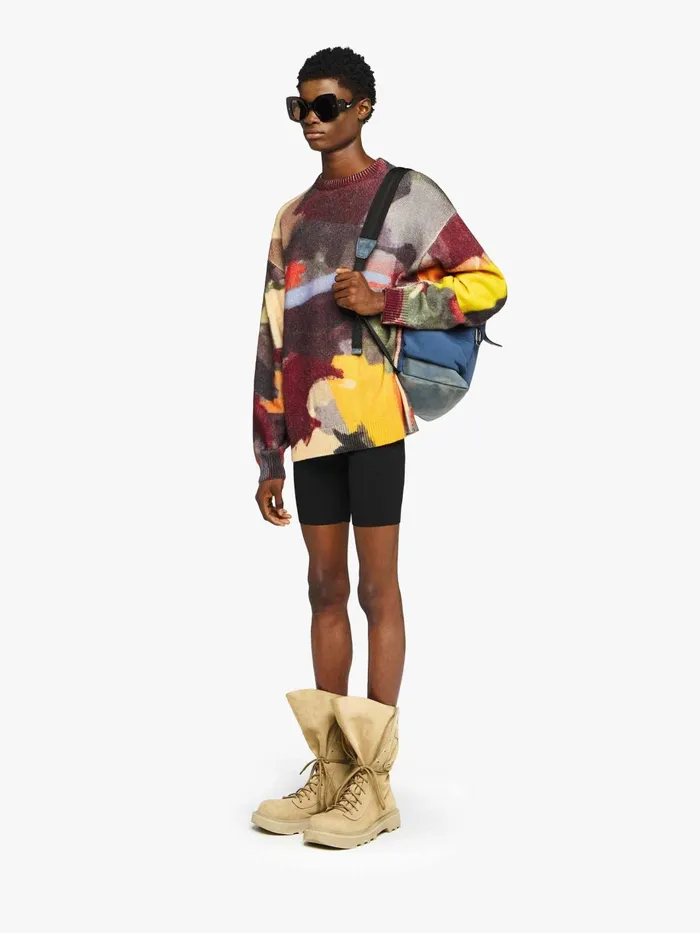 Men Knitwear JW Anderson 039ABSTRACT039 PRINTED SWEATER Olive Men Knitwear JW Anderson 039ABSTRACT039 PRINTED SWEATER Olive