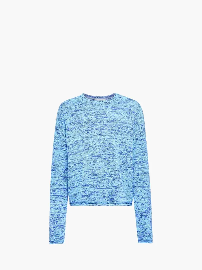 Men Knitwear JW Anderson SPACE DYE CREWNECK SWEATER Aqua