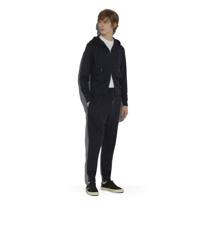 Men Knitwear Tom Ford Interlock Cashmere Hoodie Navy Men Knitwear Tom Ford Interlock Cashmere Hoodie Navy