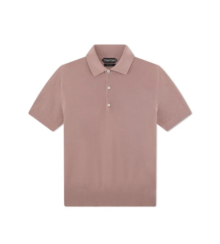 Men Knitwear Tom Ford Silk Cotton Piquet Polo