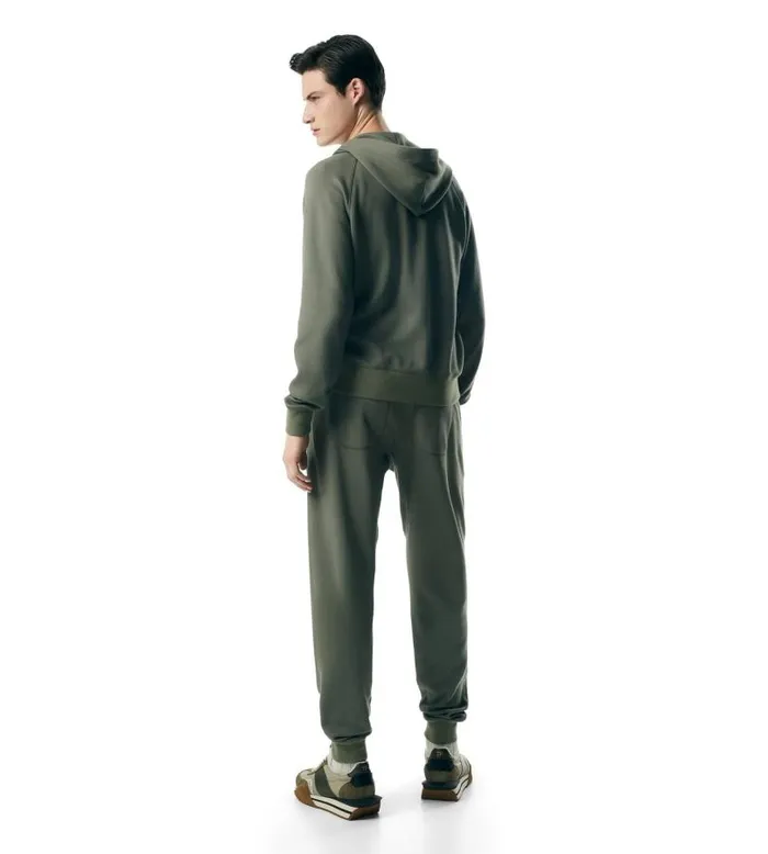 Men Knitwear Tom Ford Soft Cotton Hooded Zip Through Army Green