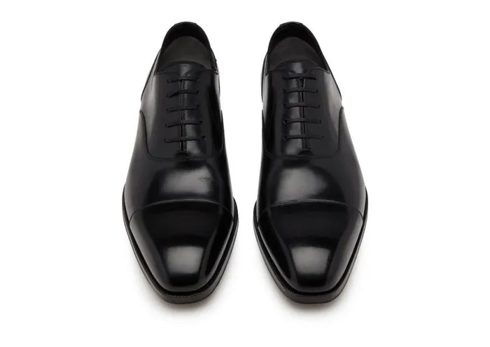 Men Laceups Tom Ford Smooth Leather Elkan Cap Toe Lace Ups Black Men Laceups Tom Ford Smooth Leather Elkan Cap Toe Lace Ups Black