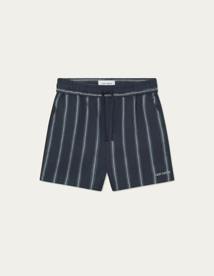 Men Lawson Stripe Shorts 8211 Dark NavyXenon Blue Les Deux Shorts