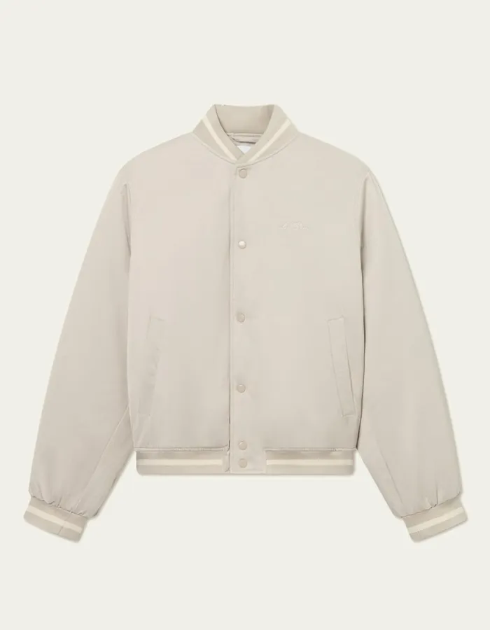 Men Les Deux Tech Varsity Jacket 8211 Light Sand Les Deux JacketsCoats