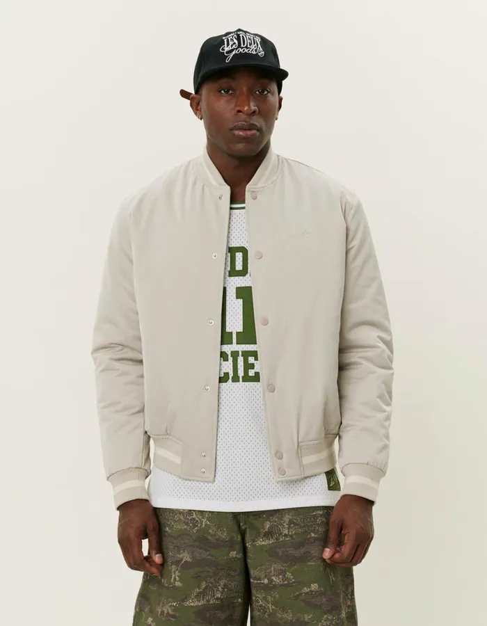 Men Les Deux Tech Varsity Jacket 8211 Light Sand Les Deux JacketsCoats