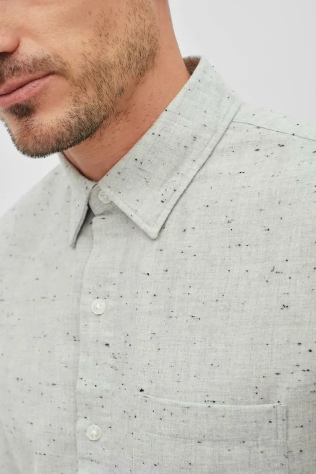 Men Lightweight Flannel Shirt Grey Donegal Bonobos Overshirts