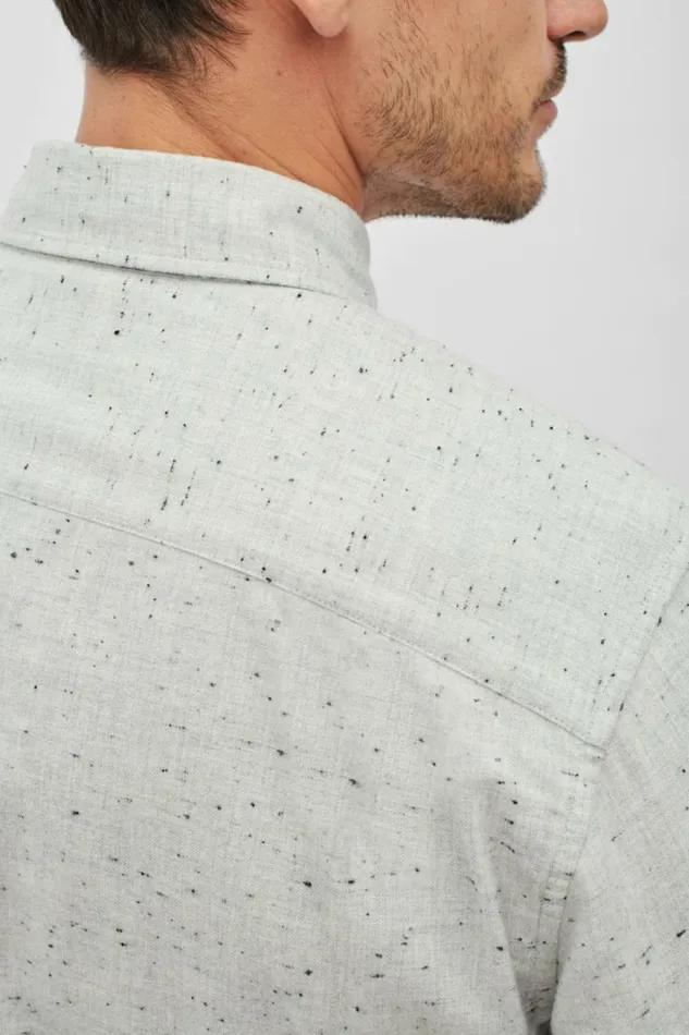 Men Lightweight Flannel Shirt Grey Donegal Bonobos Overshirts