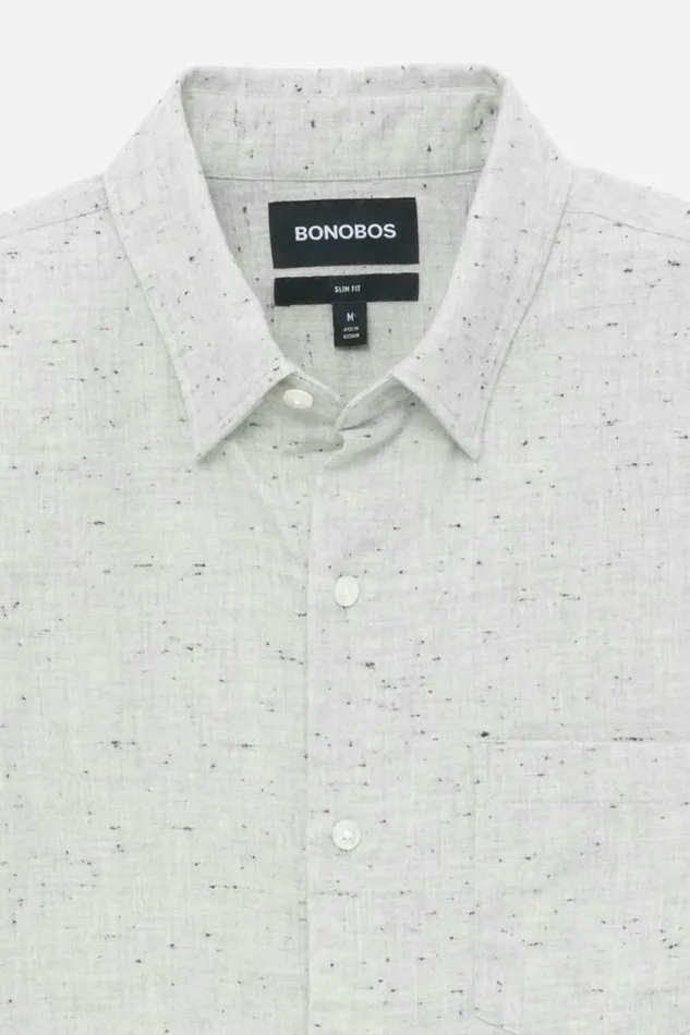 Men Lightweight Flannel Shirt Grey Donegal Bonobos Overshirts