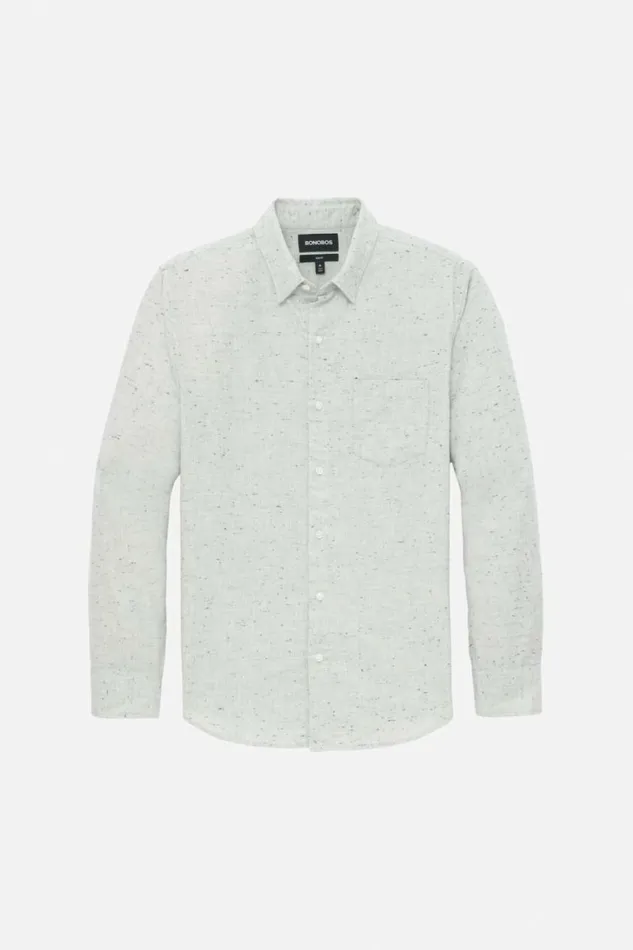 Men Lightweight Flannel Shirt Grey Donegal Bonobos Overshirts