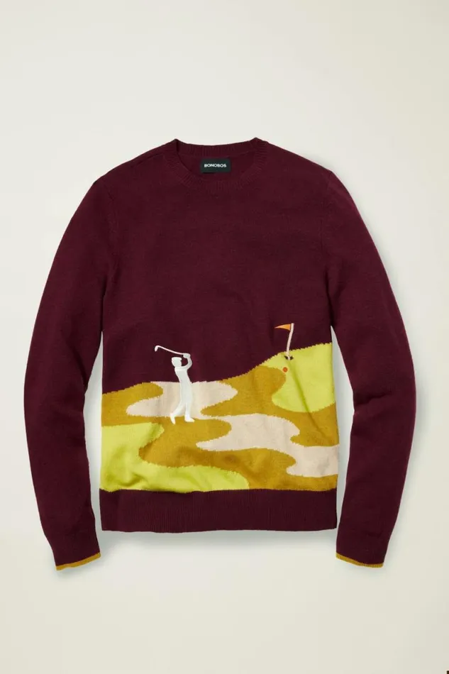 Men Limited Edition Golf Sweater Nice Day For A Drive Bonobos Golf Outerwear and Layering