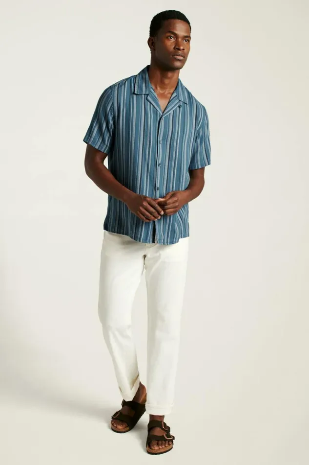 Men Limited Edition Riviera Cabana Shirt Blue Orion Stripe Bonobos Short Sleeve Shirts Men Limited Edition Riviera Cabana Shirt Blue Orion Stripe Bonobos Short Sleeve Shirts