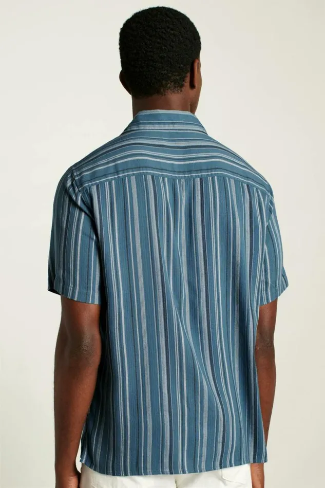 Men Limited Edition Riviera Cabana Shirt Blue Orion Stripe Bonobos Short Sleeve Shirts