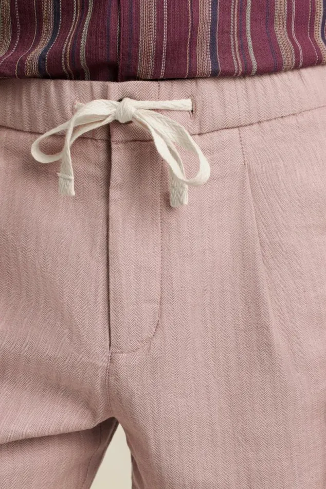 Men Linen Blend Boardwalk Short Dusty Orchid Bonobos Casual Shorts
