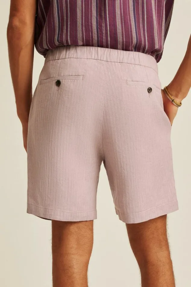 Men Linen Blend Boardwalk Short Dusty Orchid Bonobos Casual Shorts