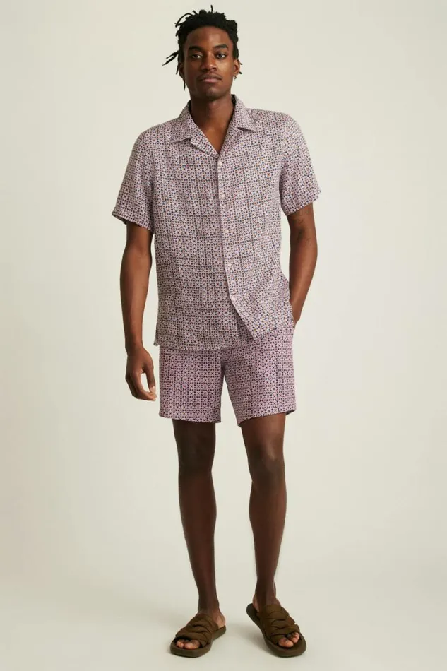 Men Linen Riviera Cabana Shirt Navy Pink Prism Geo Bonobos Short Sleeve Shirts Men Linen Riviera Cabana Shirt Navy Pink Prism Geo Bonobos Short Sleeve Shirts