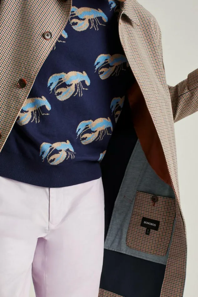 Men Mac Jacket Khaki Gingham Bonobos Jackets and Coats